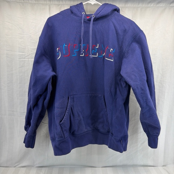 Supreme Purple Hoodie with Multicolor Logo